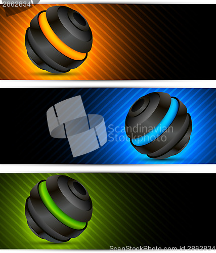 Image of Set of banners with sphers