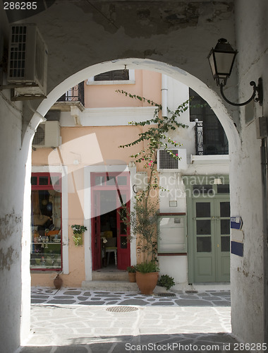 Image of greek island street scene