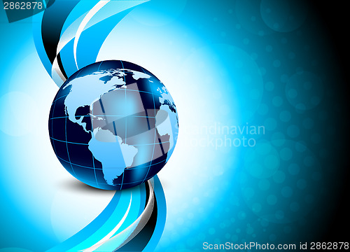 Image of Blue background with globe