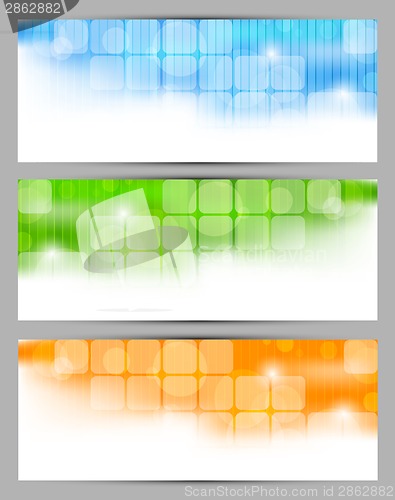 Image of Set of banners with squares