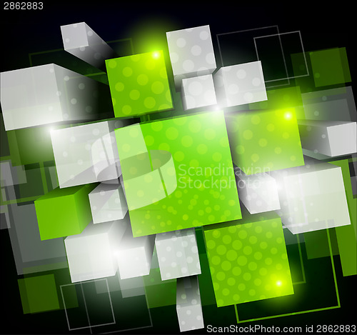 Image of Background with green cubes