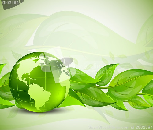 Image of Background with leaves and globe