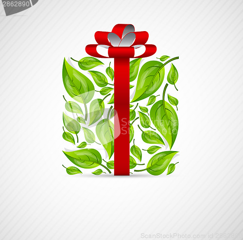 Image of Concept box with leaves