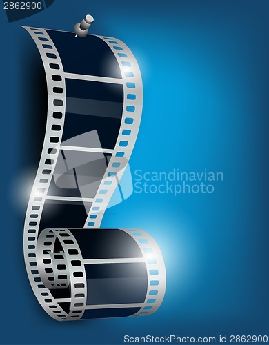 Image of Film reel on blue backgorund