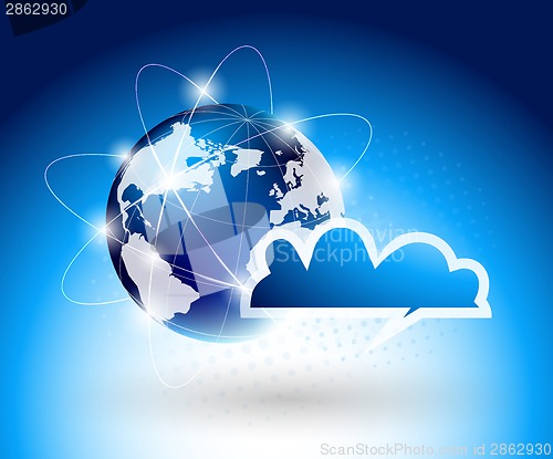 Image of Background with glboe and cloud