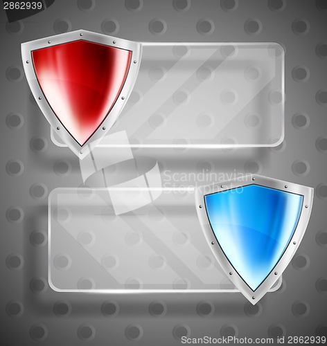 Image of Set of banner with shields
