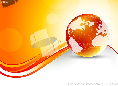 Image of Orange background with globe