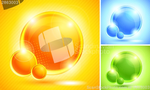 Image of Set of background with circles