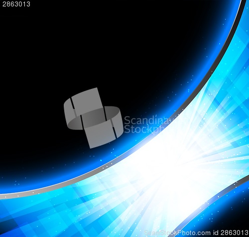 Image of Bright blue tech backround