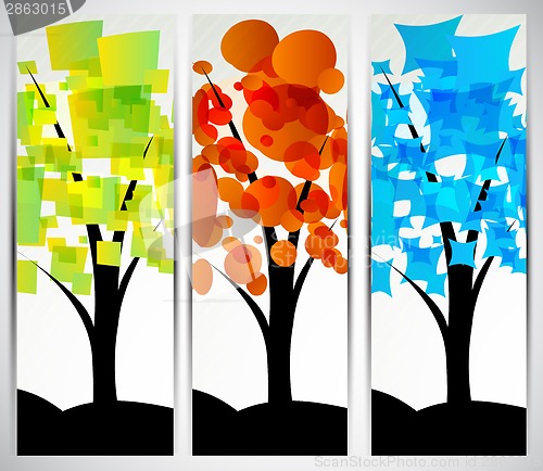 Image of Set of banners with tree