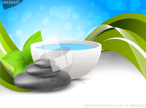 Image of Background with stones and leaves