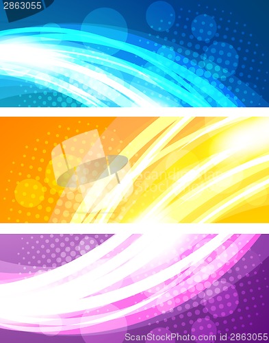 Image of Set of bright banners