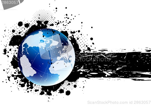 Image of Grunge banner with earth