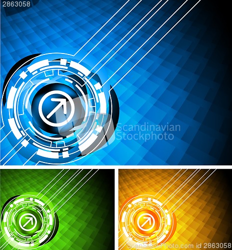 Image of Set of bright tech background