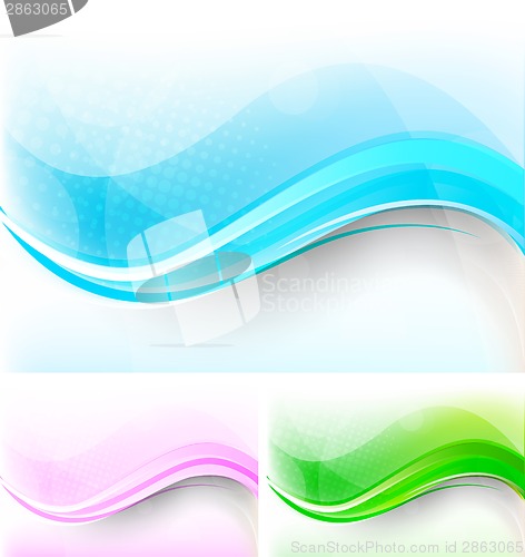 Image of Set of bright tech background