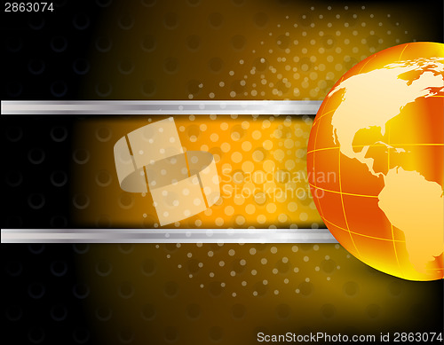 Image of Abstract tech background with globe