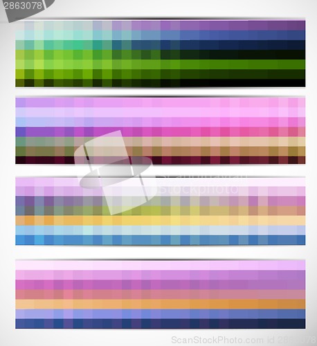 Image of Abstract pixelated banners