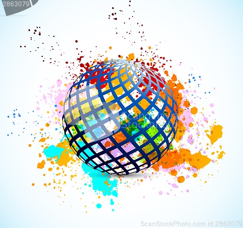 Image of Grunge background with sphere