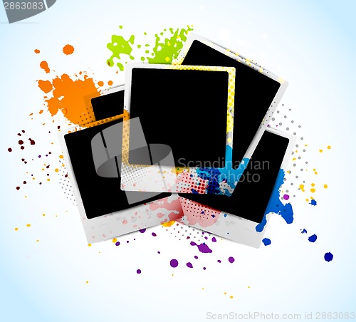 Image of Grunge background with photoframes