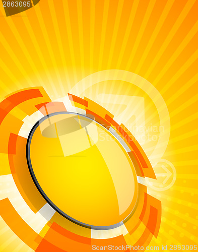 Image of Abstract tech background in orange color