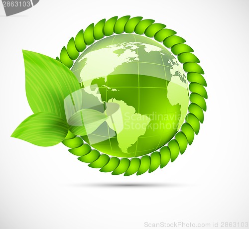 Image of Globe with leaves