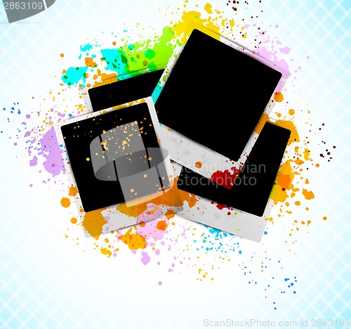 Image of Grunge background with photoframes
