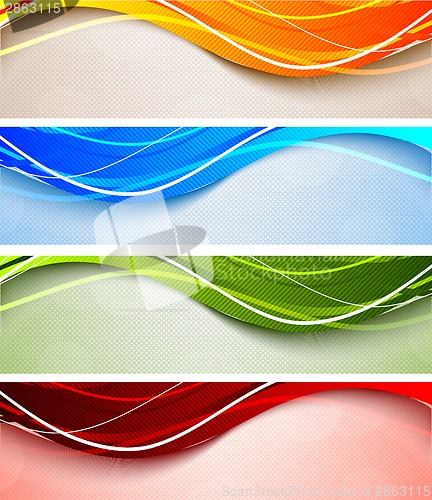Image of Set of wavy banners
