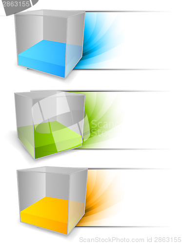 Image of Set of banners with cubes