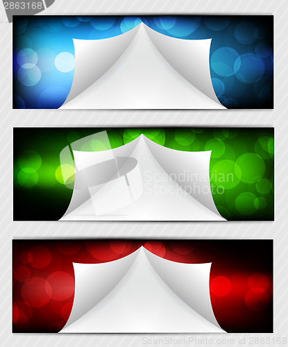 Image of Set of bright banners