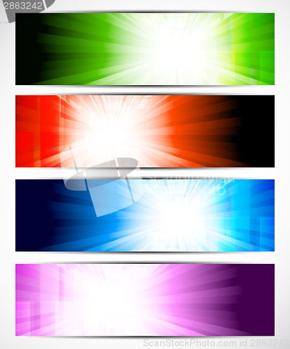 Image of Set of bright banners