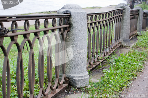 Image of old embankment fence