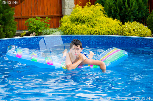 Image of Boy in swimming pool 