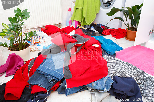 Image of dirty clothes ready for the wash