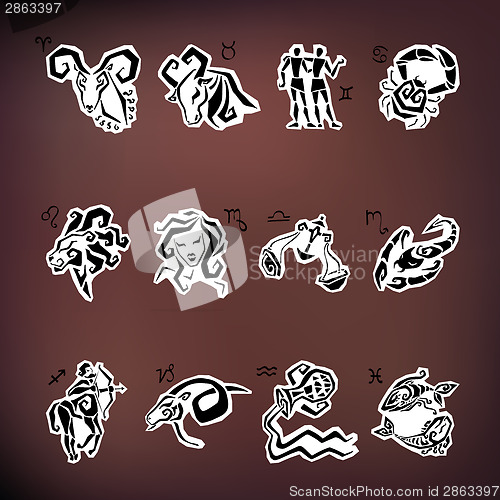 Image of Horoscope. Zodiac  set.