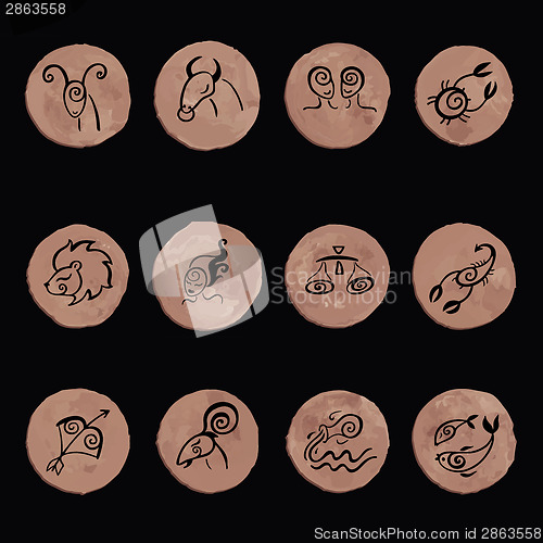 Image of Horoscope. Zodiac  set.