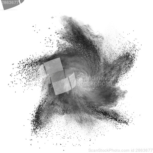 Image of Black powder explosion isolated on white