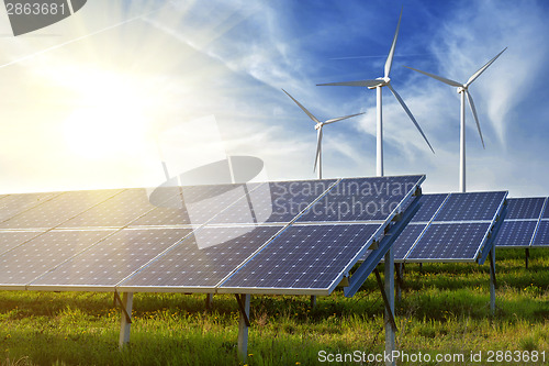 Image of solar panels under sky