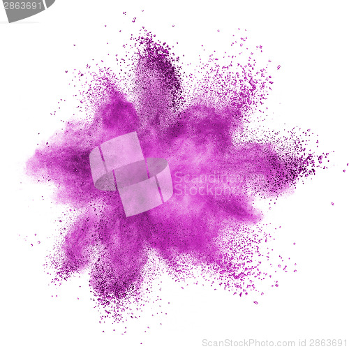 Image of Pink powder explosion isolated on white