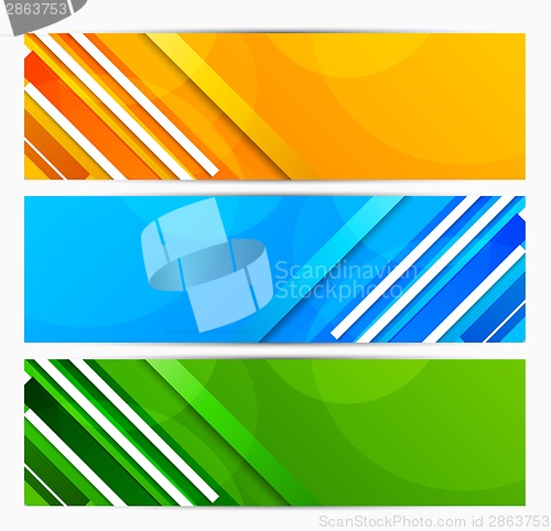 Image of Set of banners with lines