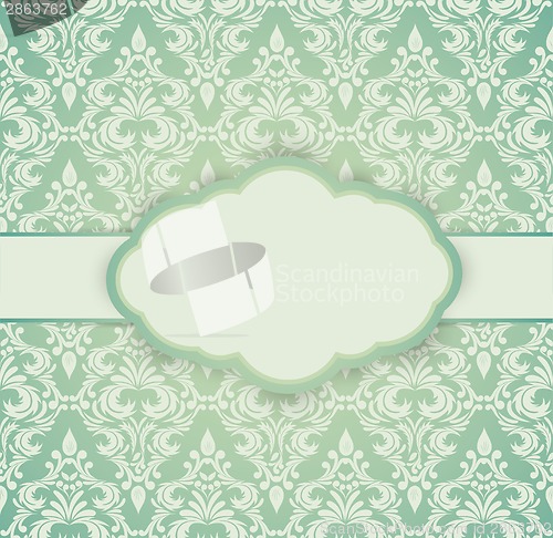 Image of Vintage card with damask pattern