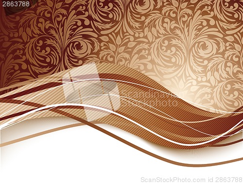 Image of Floral background in brown color