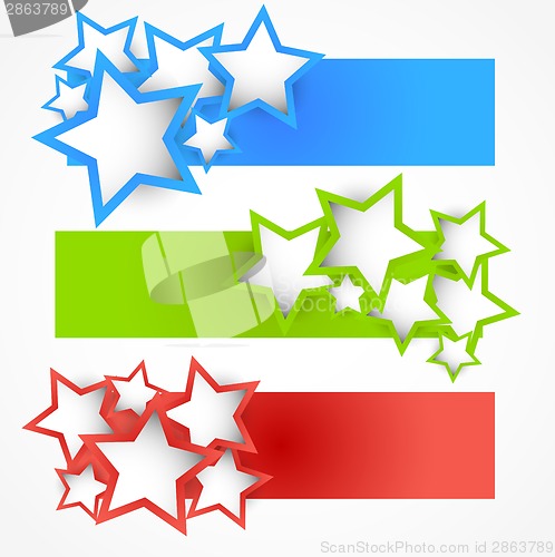 Image of Set of banners with stars