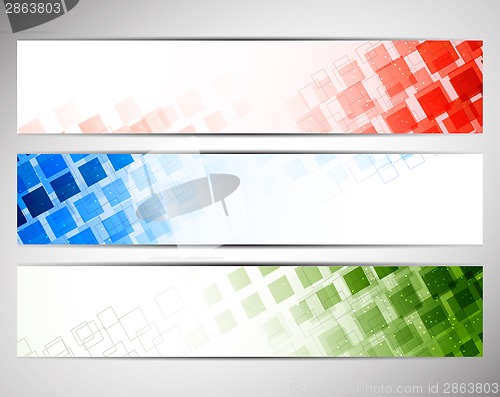 Image of Colorful banners with squares