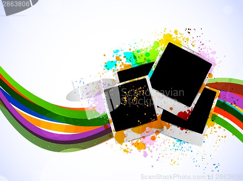 Image of Bright background with photo frames