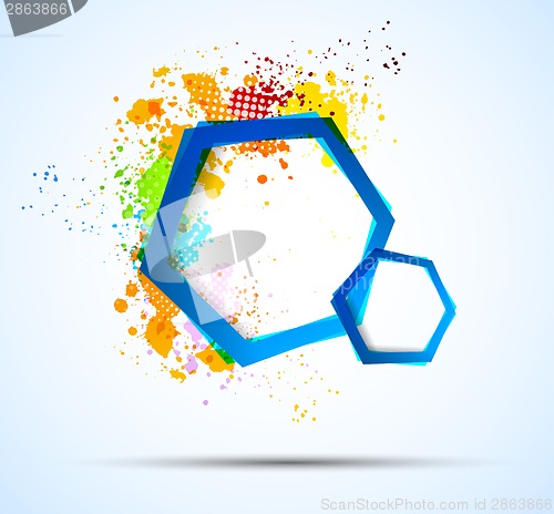 Image of Bright colorful background with hexagons