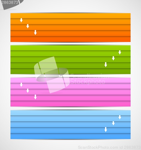 Image of Set of banners with lines