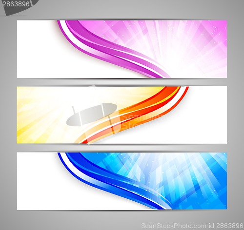 Image of Set of bright banners