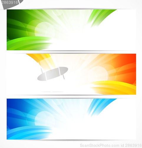Image of Set of bright banners