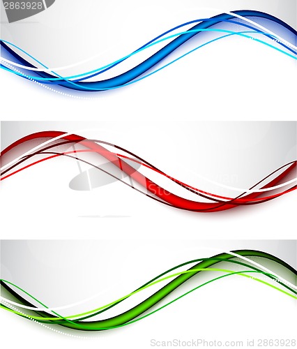 Image of Set of wavy banners