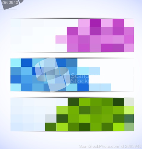 Image of Set of pixelated banners